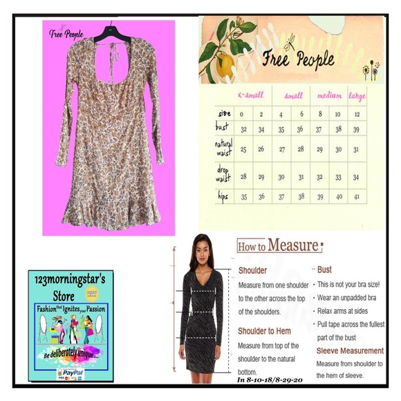 Free People NEW BOHEME Floral Lattice Trim Back Tie Dress 6 - Picture 12 of 12